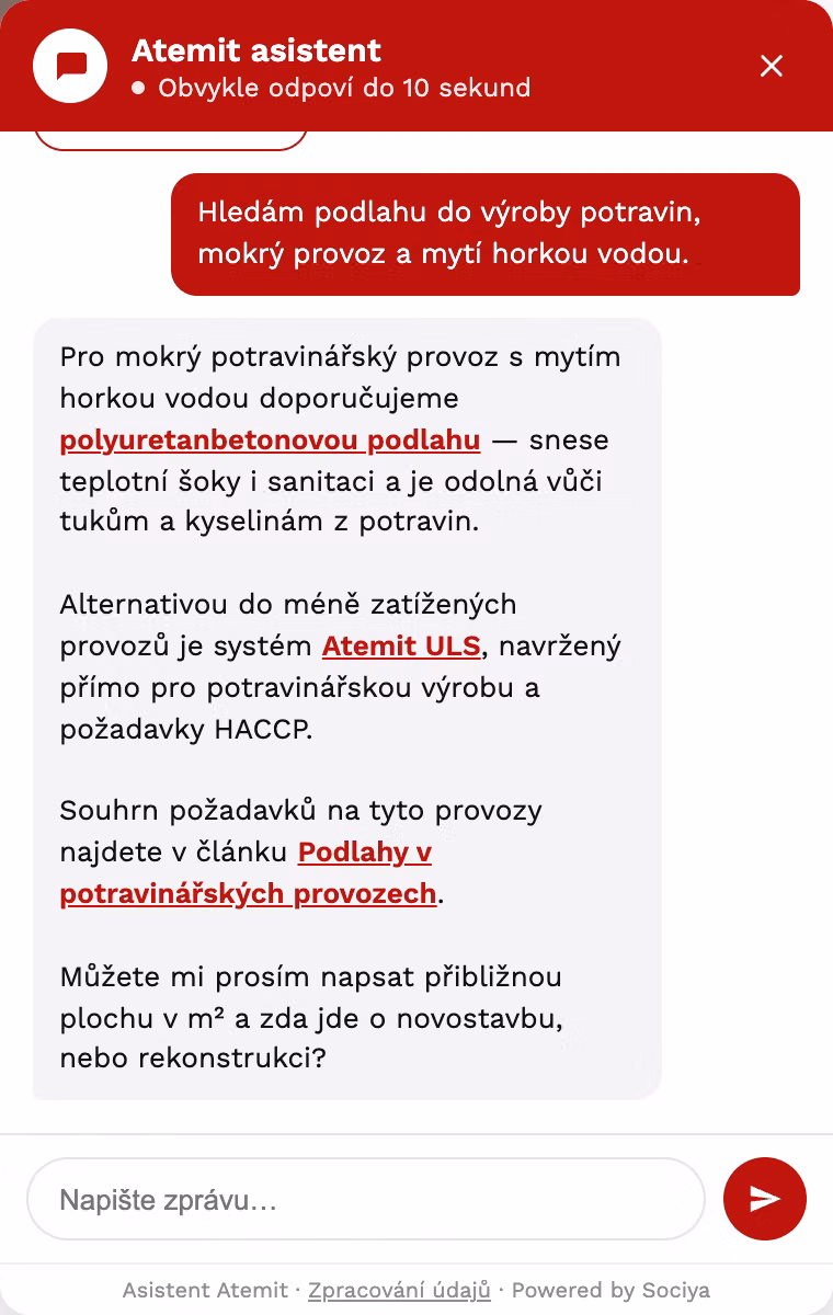 AI asistent pro Atemit — z pěti minut hledání na třicet sekund konverzace - obrázek 1